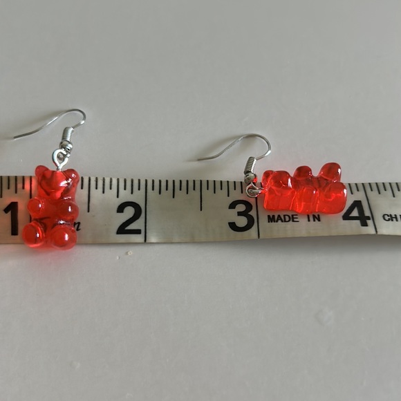 Red Gummy Bear Fashion Earrings - Picture 8 of 9